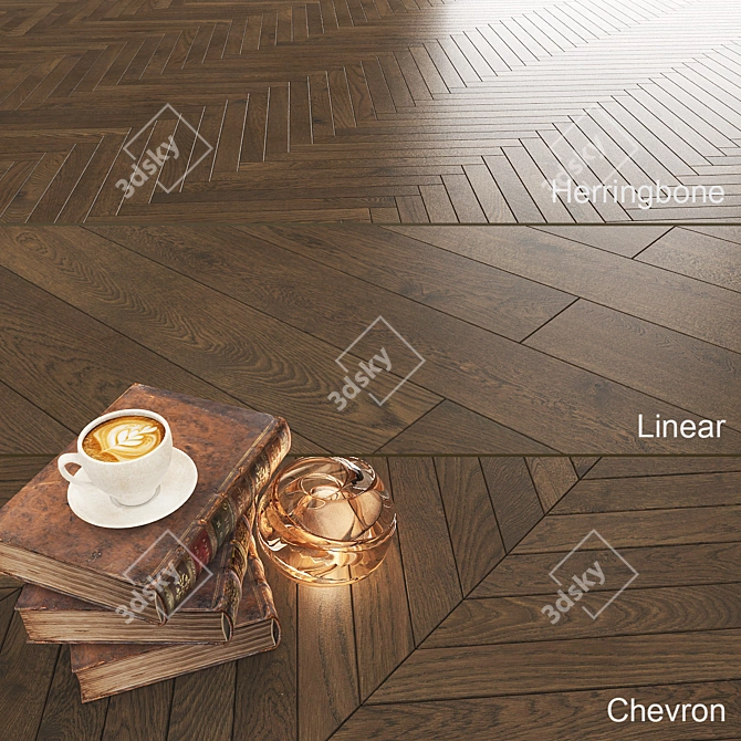 Oak Matte Lacquer Flooring: Seamless Color Correction 3D model image 1