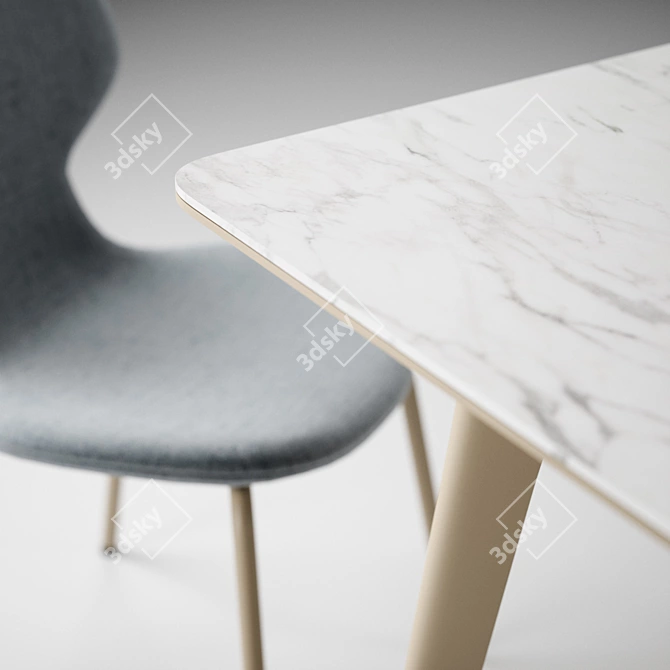 Elegant Dining Set: Pode Chiba Chair, Hux Table & Tonincasa Decor 3D model image 3
