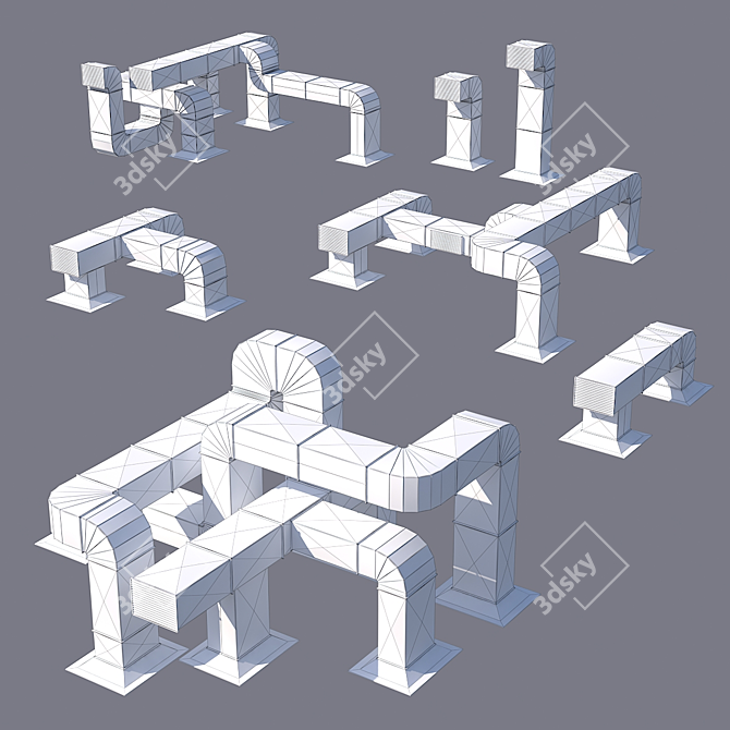 Roofing House Set: Polygonal Exteriors 3D model image 3