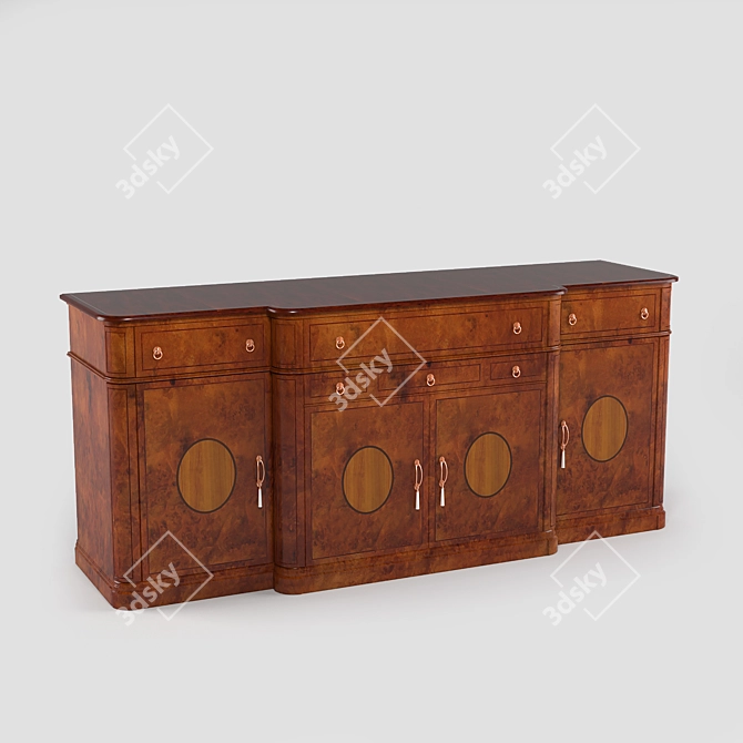 Classic Wooden Dresser 3D model image 1