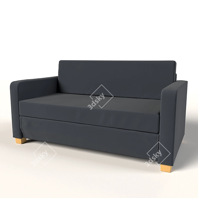 Compact Dark Gray Sofa Bed 3D model image 1