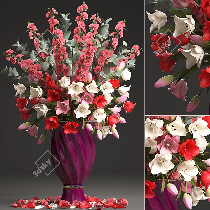 Spring Tulip Bouquet 3D model image 1