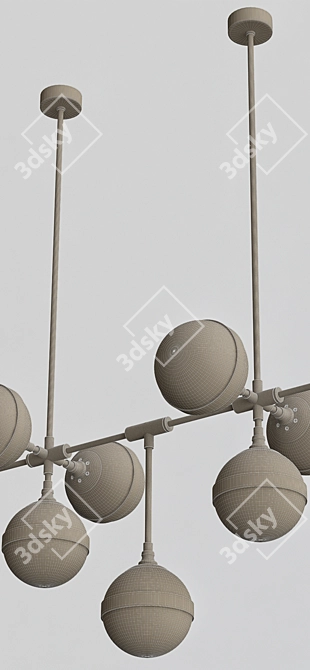 Peggy Futura Hanging Lamps: Sleek Metal and Milk Glass 3D model image 3