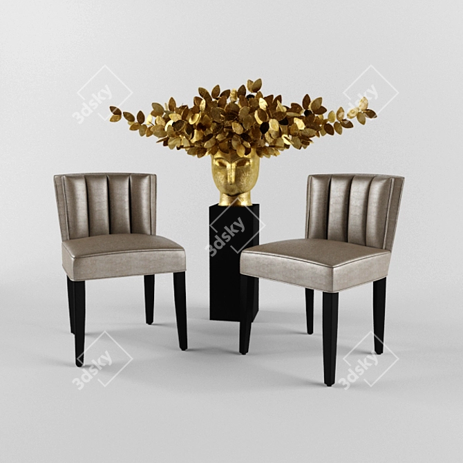 Eichholtz Chair & Vase Combo 3D model image 1