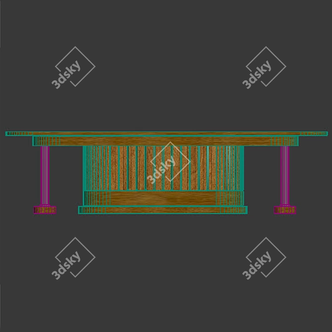 Modern Conference Table 3D model image 3