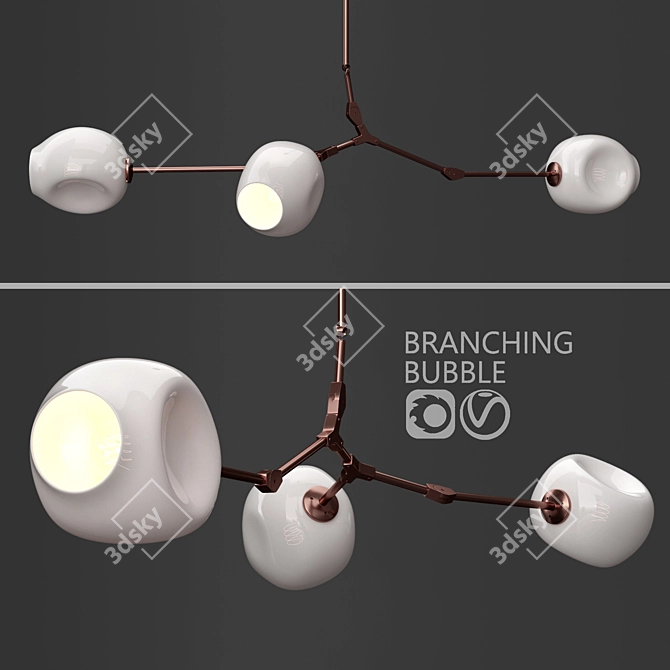 Ethereal Blossom: Trifecta Pendant Lights 3D model image 1