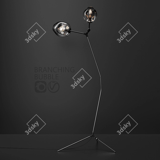 Elegant Tree Branch Floor Lamp 3D model image 1