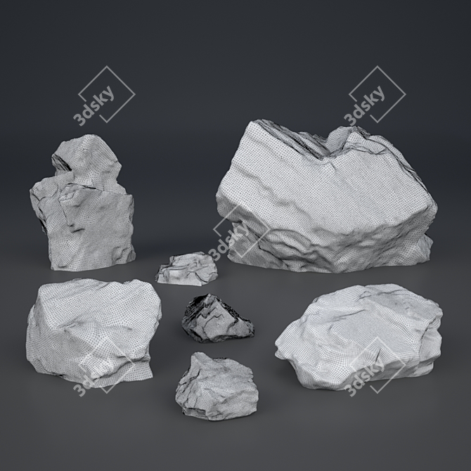 Photogeometry Rocks 3D model image 2