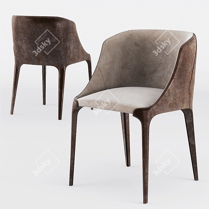 Contemporary Goldie Chair 3D model image 1