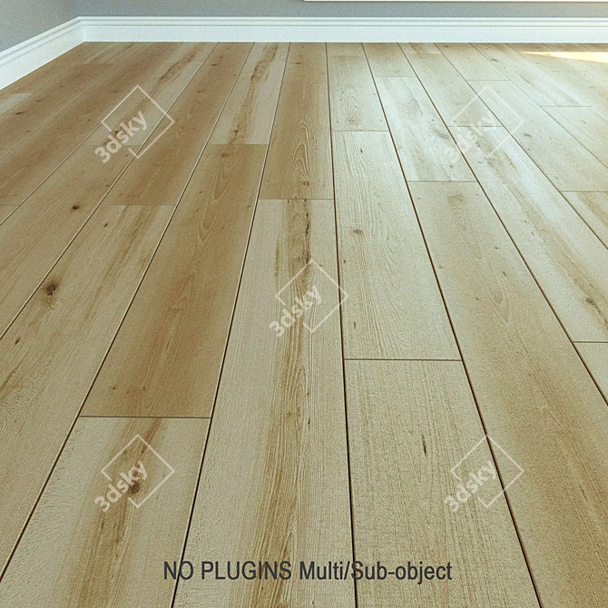 Title: Natural Wood Laminate Flooring 3D model image 1