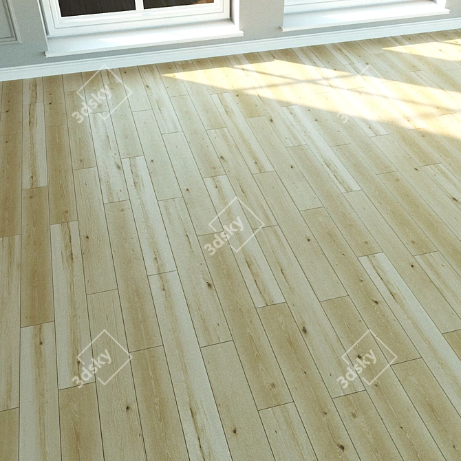 Title: Natural Wood Laminate Flooring 3D model image 2