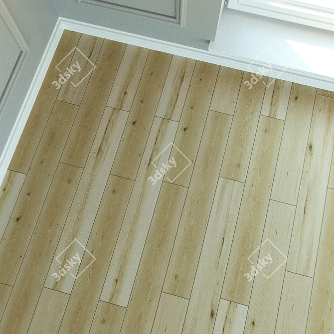 Title: Natural Wood Laminate Flooring 3D model image 3