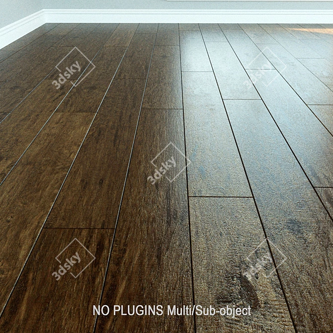 Natural Wood Laminate Flooring 3D model image 1