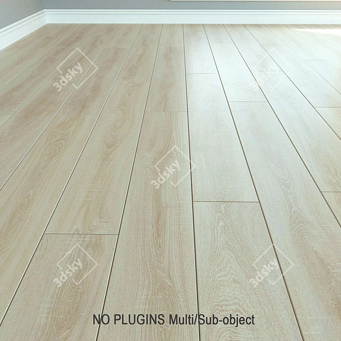  Natural Wood Laminate Flooring 3D model image 1