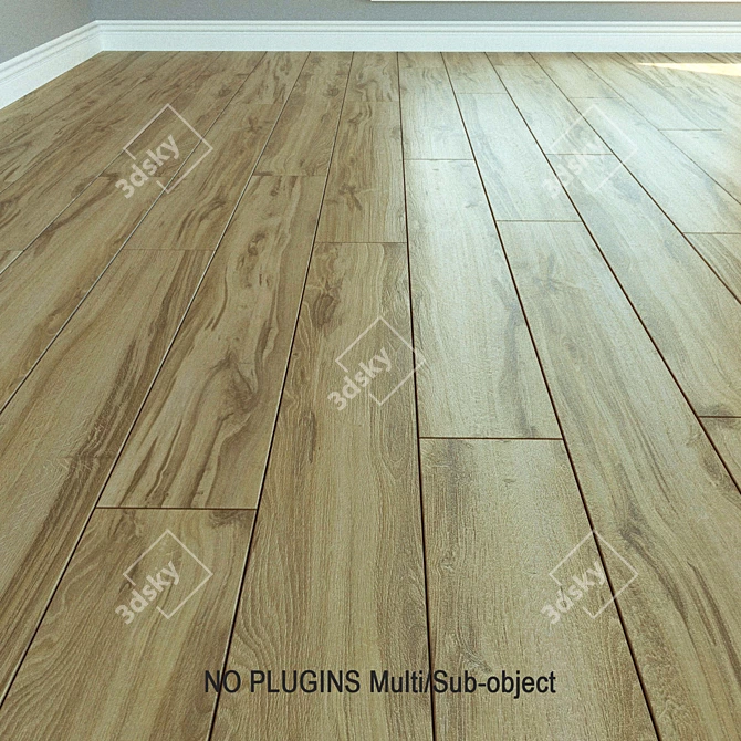 Elegant Oak Laminate Flooring 3D model image 1