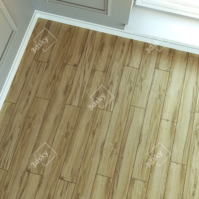 Elegant Oak Laminate Flooring 3D model image 2