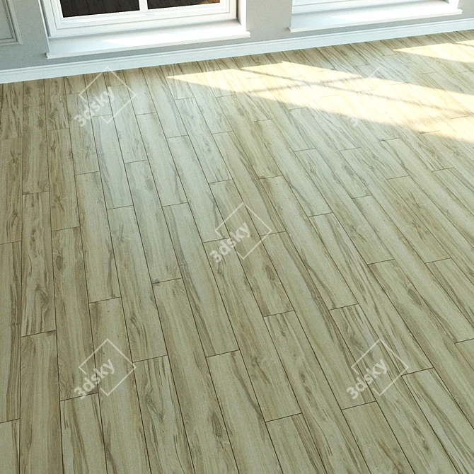 Elegant Oak Laminate Flooring 3D model image 3