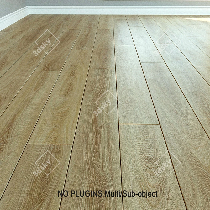 Elegant Oak Laminate Flooring 3D model image 1