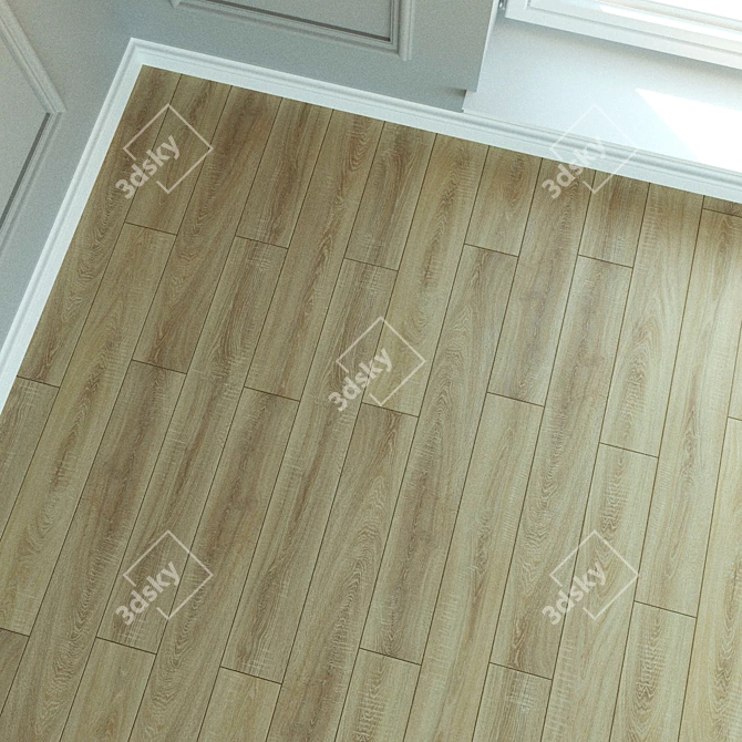 Elegant Oak Laminate Flooring 3D model image 3