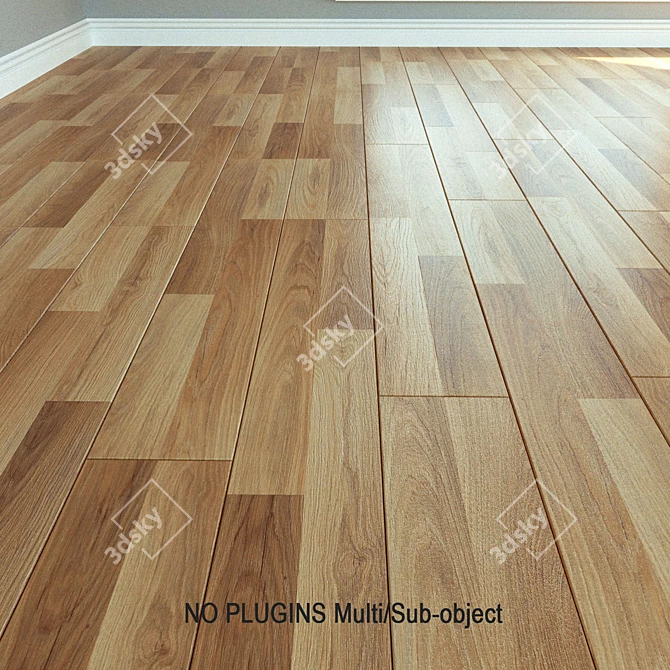 Natural Wood Laminate Flooring 3D model image 1