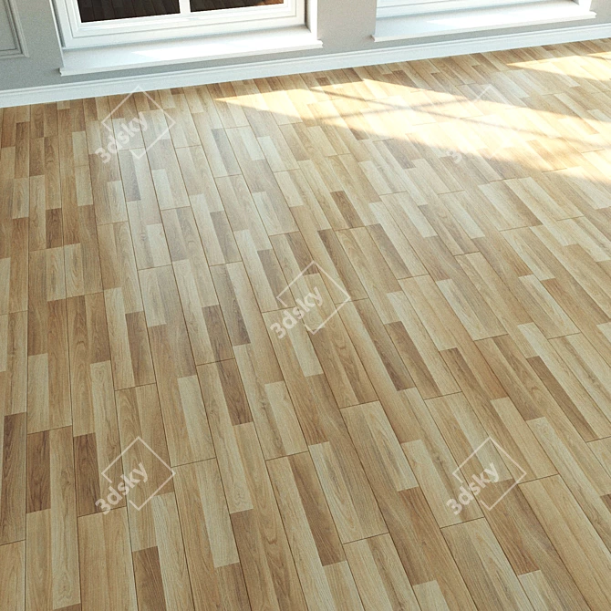 Natural Wood Laminate Flooring 3D model image 2