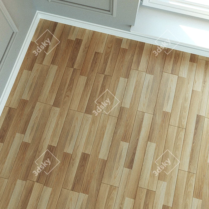 Natural Wood Laminate Flooring 3D model image 3