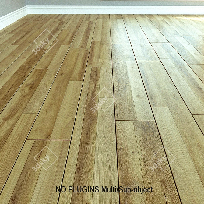 Natural Oak Laminate Flooring 3D model image 1