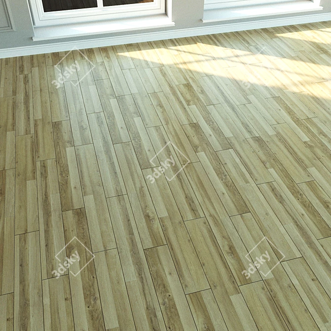 Natural Oak Laminate Flooring 3D model image 2