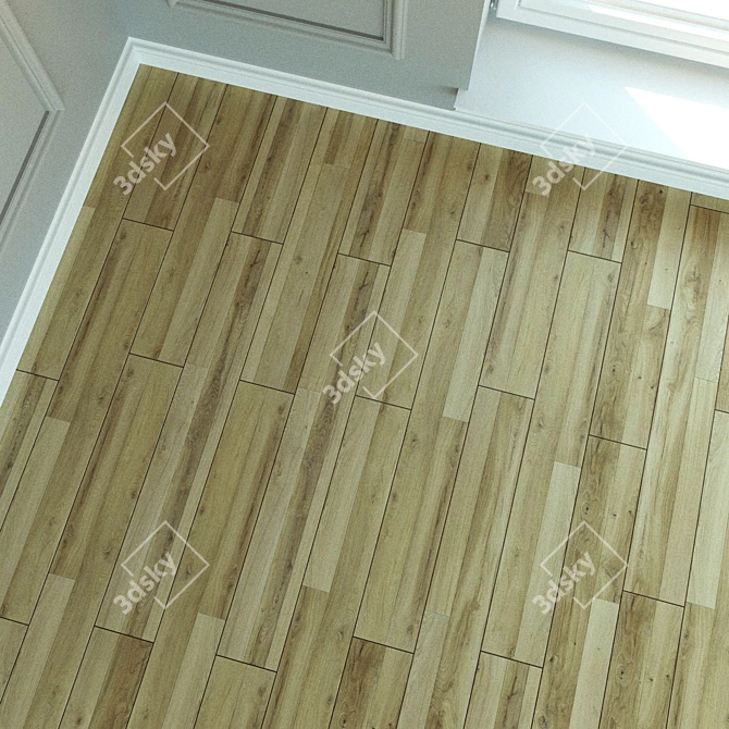 Natural Oak Laminate Flooring 3D model image 3