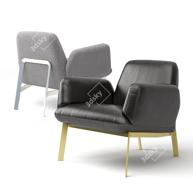 Sleek & Comfy Easy Chair 3D model image 1