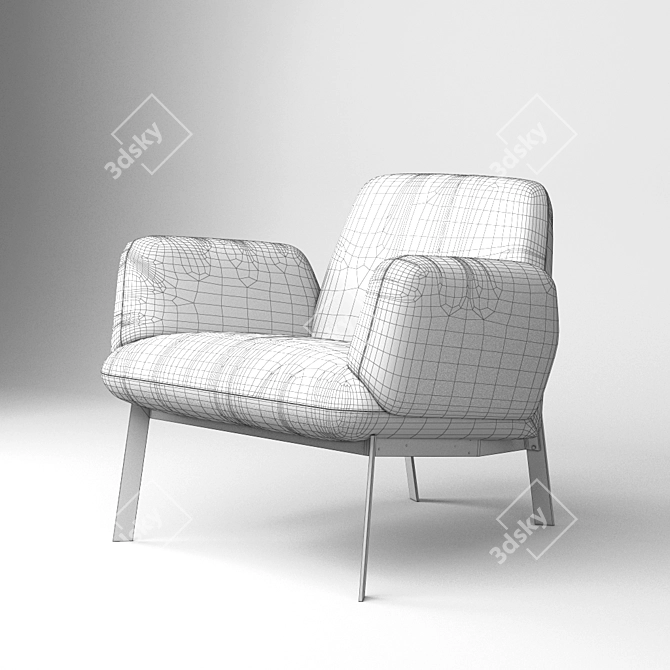 Sleek & Comfy Easy Chair 3D model image 2