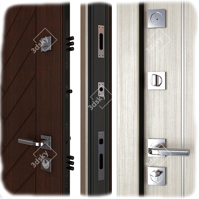 Vikont Entrance Metal Door: Secure and Stylish 3D model image 2