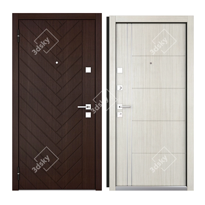 Vikont Entrance Metal Door: Secure and Stylish 3D model image 3