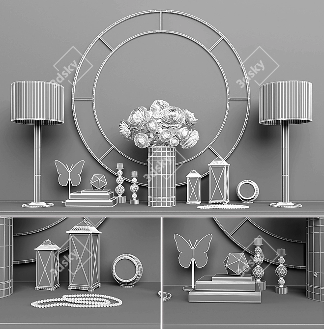 Elegant 18-Piece Decor Set 3D model image 3