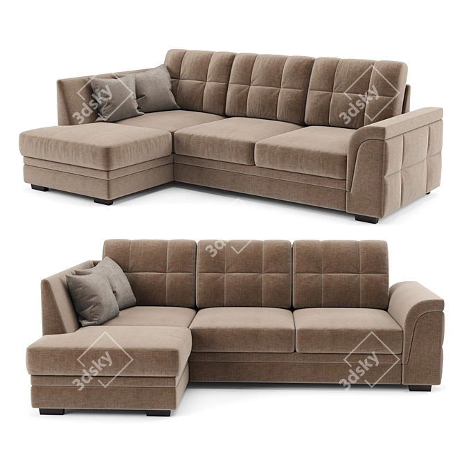 Hoff Denver - Stylish Corner Sofa 3D model image 1