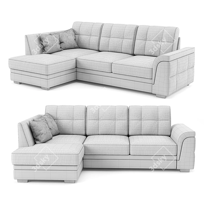 Hoff Denver - Stylish Corner Sofa 3D model image 2