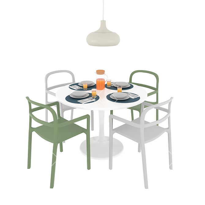 Elegant Table Set & Stylish Tableware 3D model image 1