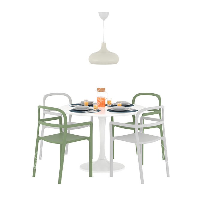 Elegant Table Set & Stylish Tableware 3D model image 2