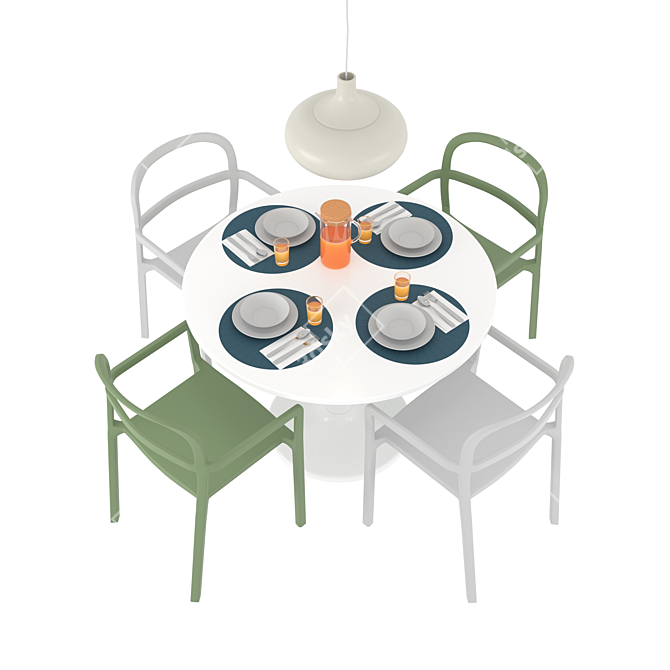 Elegant Table Set & Stylish Tableware 3D model image 3