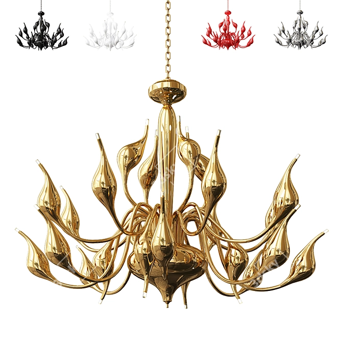 European Swan Chandeliers: Elegant Illumination 3D model image 1