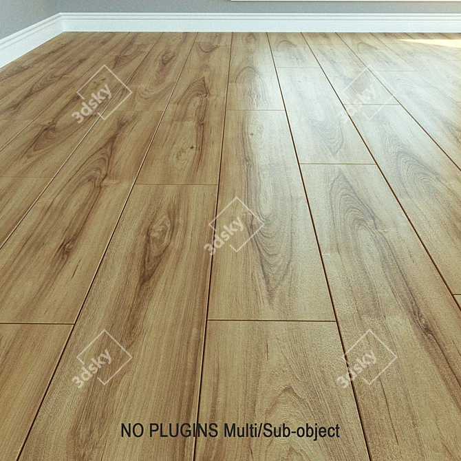 Natural Wood Laminate Flooring 3D model image 1