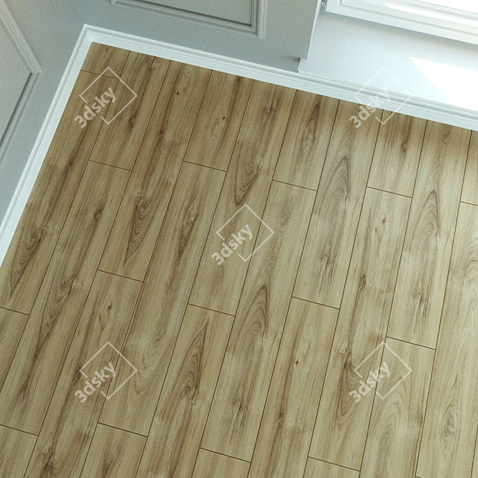 Natural Wood Laminate Flooring 3D model image 3