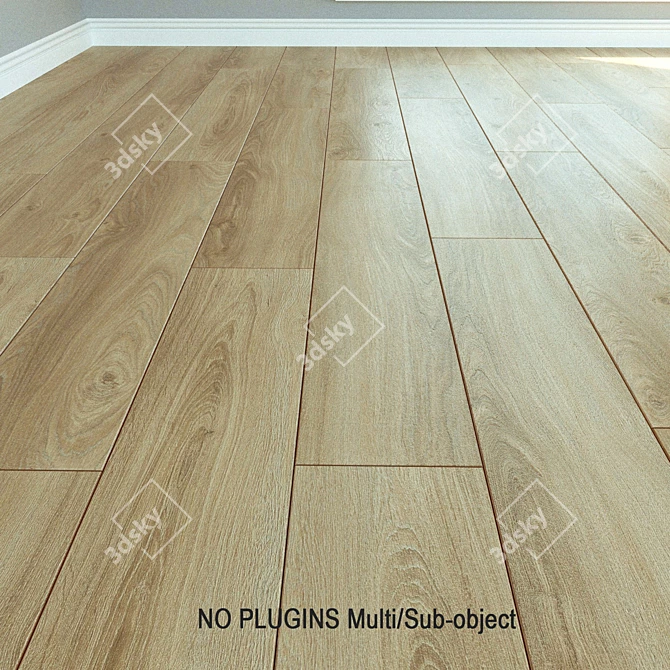 Natural Oak Laminate Flooring 3D model image 1