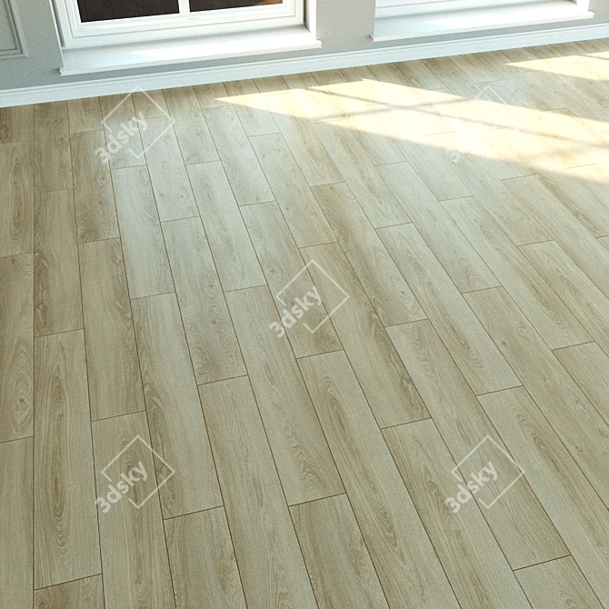 Natural Oak Laminate Flooring 3D model image 2