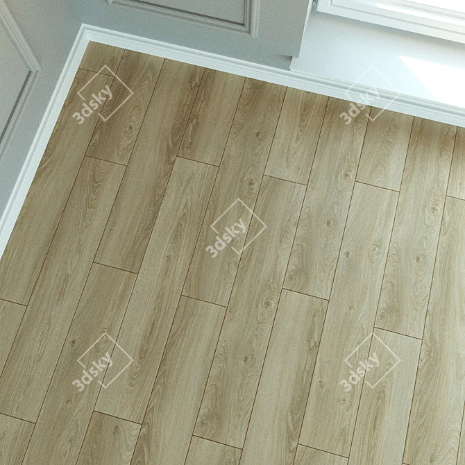 Natural Oak Laminate Flooring 3D model image 3