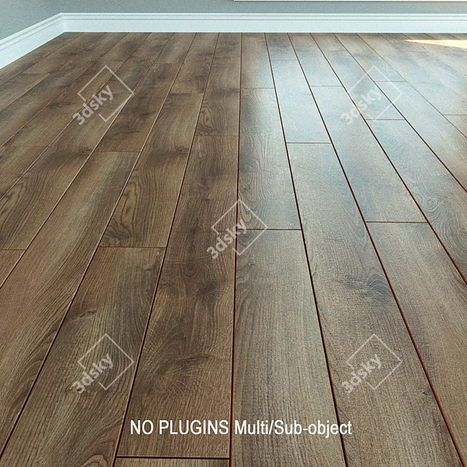 Natural Wood Laminate Flooring 3D model image 1