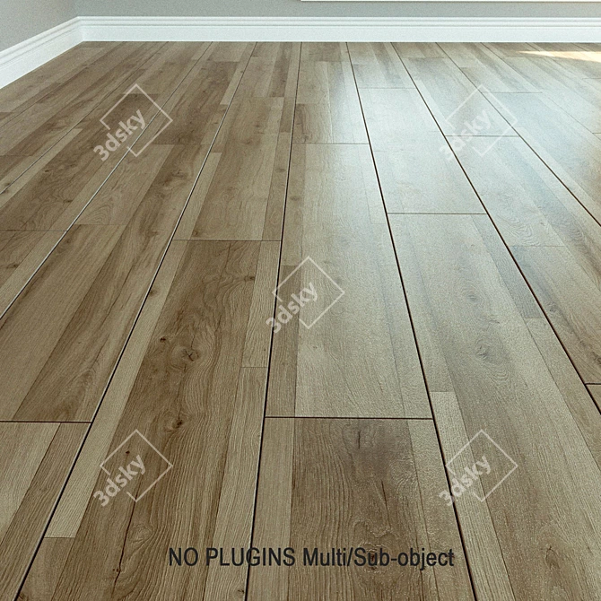 Title: Eiche Multistrip Craft Laminate 3D model image 1