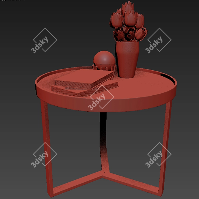 Stylish Leslie Ottoman Set 3D model image 3