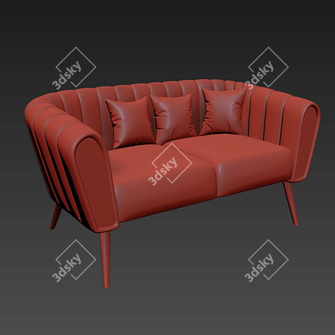 Modern Oreas Sofa with Stylish Aula Coffee Table 3D model image 2