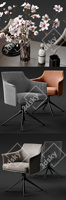 Elegant Poliform Stanford Armchair & Kensington Table 3D model image 2